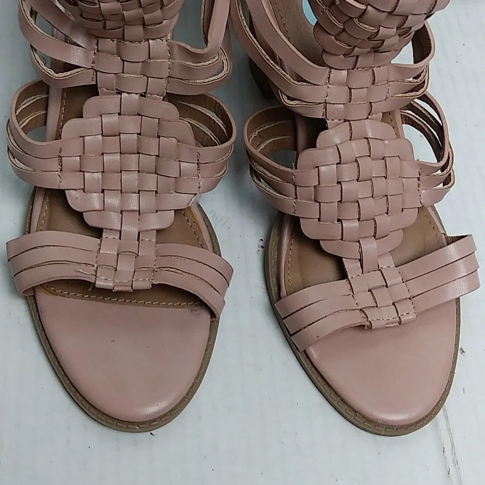 Report Rally Mauve Block Heel Sandals Shoes Women's Size 8.5 Casual Zip Ankle